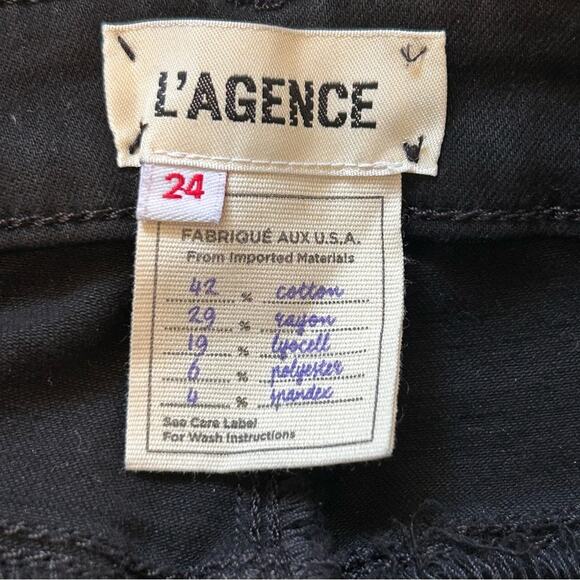 L'AGENCE Margot High Rise Skinny Jean in Noir 24 - Picture 5 of 9